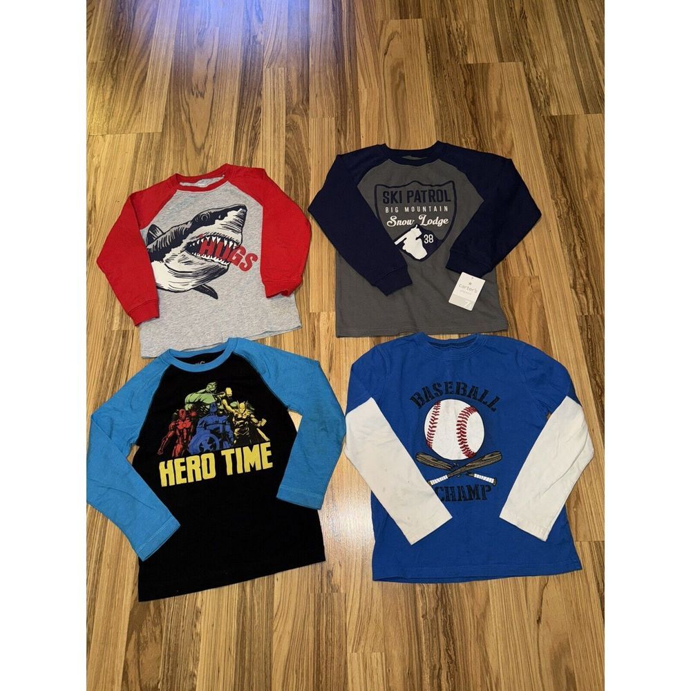 Avengers Carters Valentines Boys Sz 7 Shirt Lot Long Short Sleeve